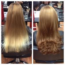 Will the dye well, i can vouch that this works for both blonde and brunette hair colours, since i tried the dye on both my natural brown hair and the blonde ends i had. Hair Com On Twitter Colour Correction Blonde Dip Dye To Natural Balayage On Natural Red Hair Http T Co Visyquyivp