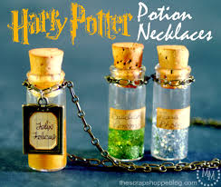 These bottles on amazon would be the perfect set for the labels. Harry Potter Potion Necklaces The Scrap Shoppe