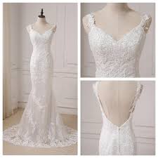 Für meine standesamtliche trauung war ich noch auf der suche nach einem. Women S Spaghetti Straps Lace Mermaid Wedding Dress Wish