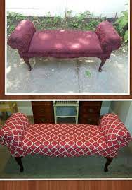 Reupholstered French Bench With Arms By My Des Moines Ia Business Repinned 200 Available Fo Reupholster Chair Dining Couch Upholstery Reupholster Furniture