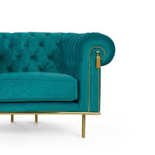 The chesterfield sofa company is one of the uk's leading. Modern Uk Sofa In Blue Teal Velvet And Golden Detail Chesterfield Sofa For Sale At 1stdibs