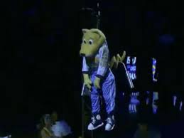 He is up there with the phillie phanatic and the san diego chicken. Nuggets Mascot Rocky Collapses After Being Lowered From Rafters While Motionless Sports Illustrated