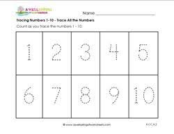 Tracing Numbers 1 10 Trace All The Numbers Numbers Kindergarten Numbers Preschool Printables Kindergarten Math Worksheets Free