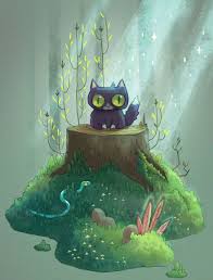 Little Big Adventures Of A Cat Lost In The Woods Cute Art Cat Art Cute Drawings