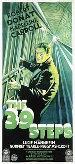 The 39 steps, british suspense film, released in 1935, that helped establish alfred hitchcock as one of the leading directors in the genre and employed themes that became hallmarks of his movies. Movie Poster Books Original Movie Posters Classic Films Posters Old Movie Posters Alfred Hitchcock Movies