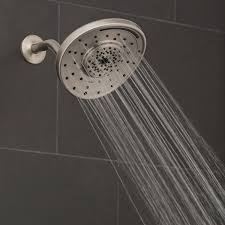 Oxygenics Soak Shower In Brushed Nickel Set On The Widestream Setting Rain Shower Head Water Sense Shower Heads