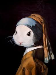 Bunny With A Pearl Earring Art Parody Bunny Art Animal Art