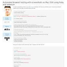 Automated Browser Testing With Screenshots On Mac Osx Using Ruby And Selenium Osx Screenshots Browser