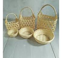viral paket paket 6 in 1 tas keranjang anyaman bambu tempat parsel  packaging hampers souvenir