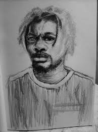 A portrait drawing of Daniel Machi Gold.