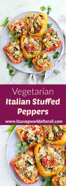 Vegetarian Italian Stuffed Peppers Recipe Vegetarian Italian Vegetarian Stuffed Peppers Peppers Recipes
