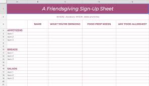 This Is The Ultimate Sign Up Sheet For Friendsgiving Friendsgiving Sign Up Sheets Potluck