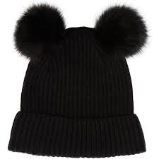 Black Beanie With Pom Pom Womens Accessorize Dani Double Pom Beanie Hat Beanie Outfit Beanie Beanie Hats