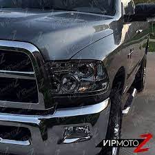 2009 2018 Dodge Ram 1500 2500 3500 Smoke Halo Led Projector Headlights Lamp Pair Ebay Dodge Ram Dodge Ram 1500 Projector Headlights