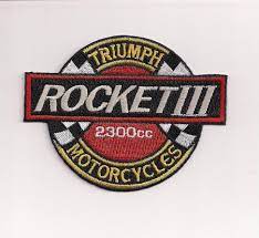 Triumph Motorcycles Rocket 111 Round Patch With Metallic Gold Lettering Parches Escudo Bordado
