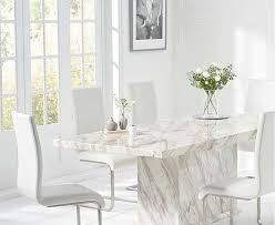 Calacatta 160cm Marble Dining Table With Malaga Chairs Dining Table Marble Marble Dining Dining Table