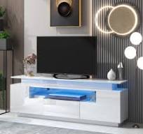 Amazon.com: KLMM Mueble de consola de TV con luces LED que ...