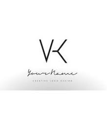 Vk Letters Logo Design Slim Creative Simple Black Vector Image On Vectorstock In 2020 Letter Logo Design Letter Logo Logo Design Art