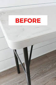 How To Makeover A Plastic Folding Table Idea Diy Painting Plastic Furniture White Plastic Table Paint Kids Table