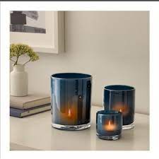 Ikea tealight candle holder clear glass 3.5 cm circle shaped christmas decoratio. Buy Ready Stock Ikea Blandande Candle Holder Set Of 3 Glass White And Blue Seetracker Malaysia