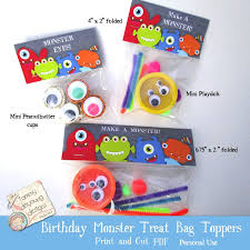 Birthday Party Goodie Bags For Kids Make A Monster Birthday Treat Bag Labels Kids Birthday Party Etsy In 2020 Birthday Treat Bags Party Favors For Kids Birthday Kids Halloween Party Favors