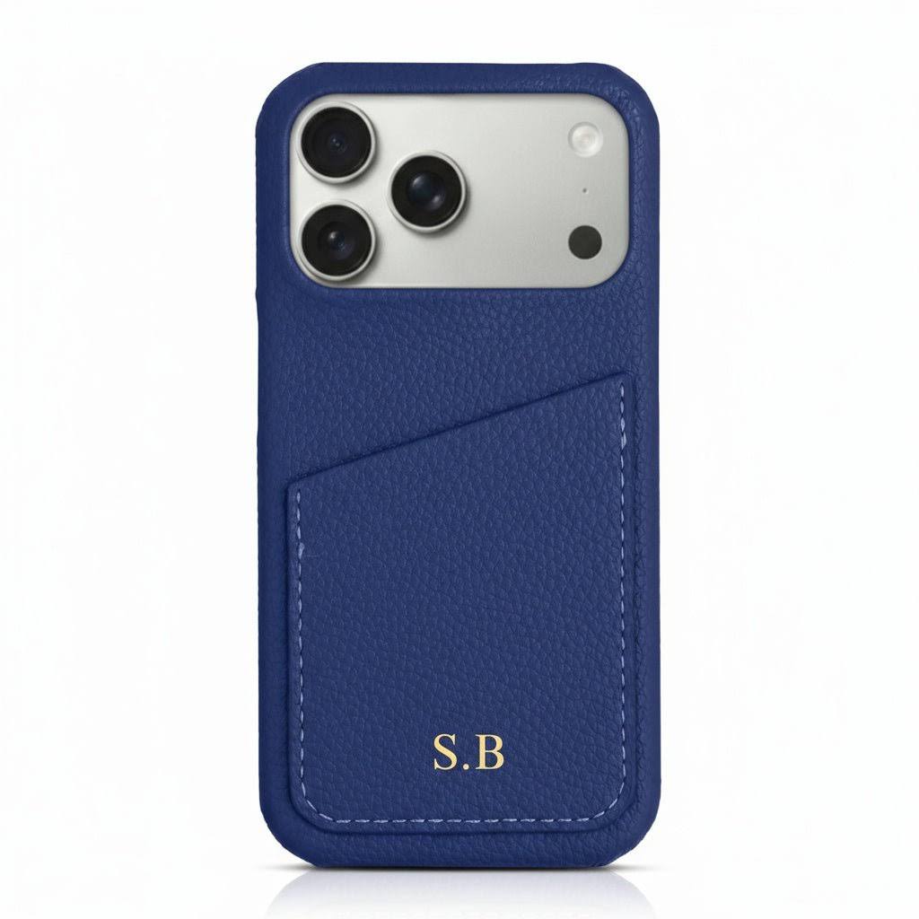 Blue Card Holder Leather iPhone Case iPhone Pro