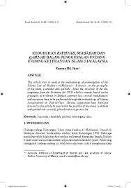 Usaha untuk meningkatkan bidangkuasa mahkamah syariah vii. Pdf Kedudukan Bayyinah Syahadah Dan Qarinah Dalam Penggubalan Undang Undang Keterangan Islam Di Malaysia Jurnal Syariah Um Academia Edu