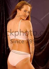 Stock Photos | Comfortable Bra And Panty - Pretty Redhead - Back View
