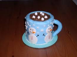Cup Of Cocoa The Cup Is 3 Layers Of 6 Round Scooped A Little Cake Out Of The Top Covered With Fondant Chocolate But Christmas Cake Designs Cake Cocoa Cake