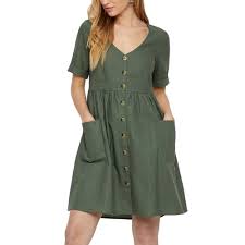 Laurel Wreath Short Button Dress S