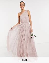 Vestito lungo monospalla di colore nero in seta di saint laurent. Anaya With Love Tall Vestito Lungo Per Damigella Monospalla In Tulle Rosa Saluscampusdemadrid