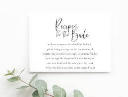 Bridal Shower Invitation Recipe Card For Bride Bridal Shower Etsy Bridal Shower Recipes Cards Bridal Shower Invitation Wording Bridal Shower Food