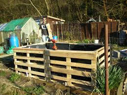 Pallet Raised Bed Pallets Joined Together Lined With Refuse Sacks Then Buried A Foot Deep And Eventua Pallets Garden Pallet Garden Vertical Vegetable Garden