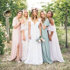You Can Stand With Us Mumu Weddings Bride Bridesmaid Dresses Online Now Mumuweddings Bridesmaid Poses Bohemian Bridesmaid Dress Wedding Bridesmaid Dresses