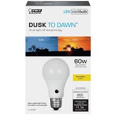 Shop Feit Electric Intellibulb Led Dusk To Dawn Light Bulb 9 5 Watts 800 Lumens 2700 K A Line A19 Soft White Overstock 18099939