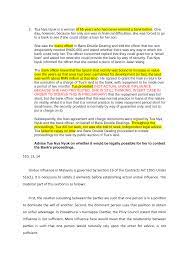 Although there was undue influence, the delay between leaving the sisterhood and bringing the action was too long to allow for a recovery of the property. Undue Influence Tutorial Studocu
