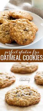 This Simple Recipe For Thick And Chewy Gluten Free Oatmeal Cookies Is Crispy Aroun Gluten Free Cookie Recipes Gluten Free Oatmeal Cookies Gluten Free Chocolate