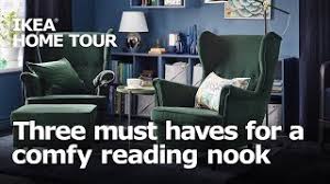 A wingback or high back armchair can create a great reading spot, with a strategically positioned floor lamp placed beside it. 3 Must Haves For A Comfy Reading Nook Ikea Home Tour Youtube