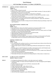 Writing tips, suggestions and more. Export Coordinator Resume Samples Velvet Jobs