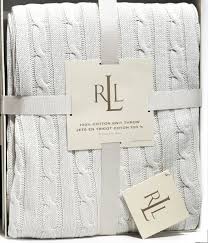 Product titlecotton cable knit throw blanket for couch sofa chair. Amazon Com Ralph Lauren Cable Knit Throw Knitted Blanket Soft Cotton White Knitted Throws Knitted Blankets Cable Knit Throw