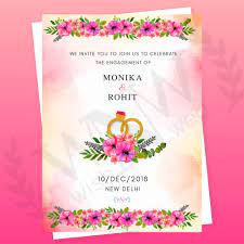 Floral Engagement Invite Engagement Invitation Cards Wedding Card Design Online Wedding Card Maker
