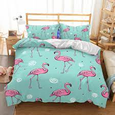 Mrkoalahome 5 3d Printed Pink Flamingo Bedding Duvet Cover Set Mr Koala Duvet Bedding Duvet Bedding Sets Bedding Sets