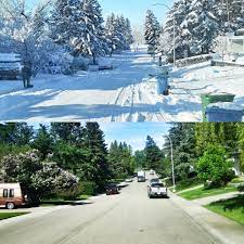 The word solstice comes from the latin words for sun and to stand still. Same Street First Day Of Winter Vs First Day Of Summer Canada Pics