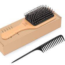 As the best hair brush for fine hair, detangler brush bristles tend to be made of thin, strong yet flexible plastic. Hair Brush Boar Bristle Hairbrush For Thick Curly Thin Long Short Wet Or Dry Hair Adds Shine And Makes Hair Smooth Best Paddle Hair Brushes And Comb Set For Men Women Kids