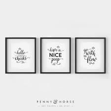 Set Of 3 Bathroom Prints Bathroom Wall Decor Funny Bathroom Etsy Bathroom Wall Art Printable Wall Art Bathroom Prints