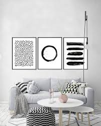Abstract Black And White Wall Design Black And White Wall Art Abstract Prints Set Of 3 Dots Print Etsy In 2020 Minimalist Wall Art Geometric Wall Art White Wall Art