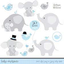 Baby Boy Elephants Clip Art Digital Papers Set In Premium Etsy In 2021 Elephant Clip Art Elephant Baby Showers Baby Elephant