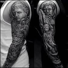 60 Roman Statue Tattoo Designs For Men Stone Ink Ideas Roman Tattoo Statue Tattoo Roman Statue Tattoo