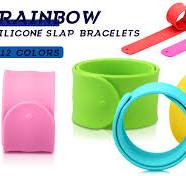Bercoor 24 Pcs Rainbow Silicone Slap Bracelets, 12 Colors Slap Bracelet  Wristbands Soft and Safe for Party Decorations Favors