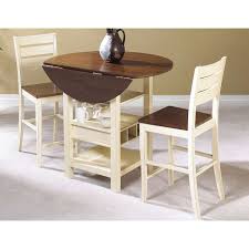 Cascade 24 Cream Drop Leaf Pub Table Set 3 Piece Kitchen Table Settings Casual Dining Room Set Kitchen Table With Storage